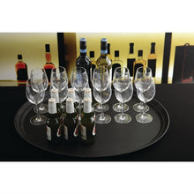 Afbeelding in Gallery-weergave laden, Cambro Camtread ovaal antislip glasvezel dienblad zwart 68,5x56cm