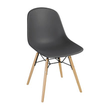 Afbeelding in Gallery-weergave laden, Bolero Arlo polypropyleen stoelen met houten poten grijs (2 stuks)