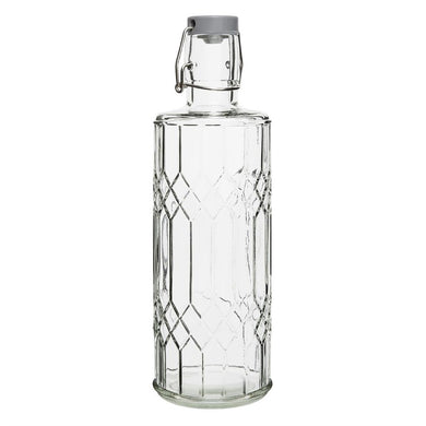 Olympia geo glazen waterfles met stop 1 liter (6 stuks)