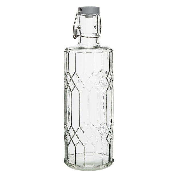Olympia geo glazen waterfles met stop 1 liter (6 stuks)