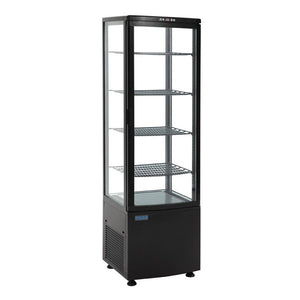 Polar C-serie koelvitrine met gebogen glasdeur 235L zwart