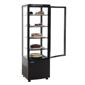 Polar C-serie koelvitrine met gebogen glasdeur 235L zwart