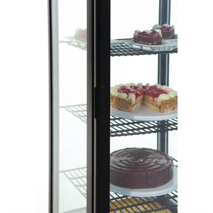 Polar C-serie koelvitrine met gebogen glasdeur 235L zwart