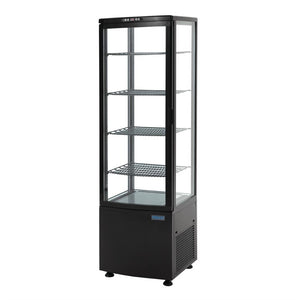 Polar C-serie koelvitrine met gebogen glasdeur 235L zwart