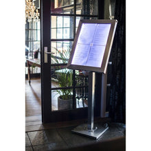 Afbeelding in Gallery-weergave laden, Securit RVS Gekleurd LED 4XA4 display met paal en voet