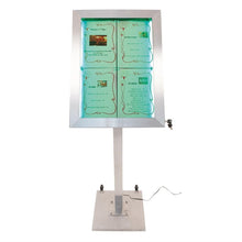 Afbeelding in Gallery-weergave laden, Securit RVS Gekleurd LED 4XA4 display met paal en voet