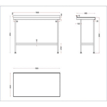 Afbeelding in Gallery-weergave laden, Holmes roestvrijstalen wandtafel met opstand 1500 mm