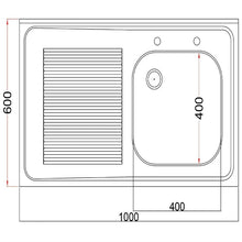 Afbeelding in Gallery-weergave laden, Holmes RVS spoelbak afdruiprek links 1000 mm volledig gemonteerd