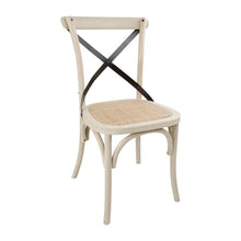 Afbeelding in Gallery-weergave laden, Bolero houten stoel met gekruiste rugleuning ecru (2 stuks)