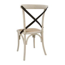 Afbeelding in Gallery-weergave laden, Bolero houten stoel met gekruiste rugleuning ecru (2 stuks)