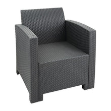 Afbeelding in Gallery-weergave laden, Bolero PP fauteuil en tafel rieten set grijs