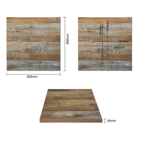 Bolero vierkant tafelblad Urban Dark 60cm