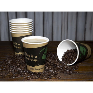 Fiesta Compostable composteerbare koffiebekers enkelwandig bruin 34cl (1000 stuks)