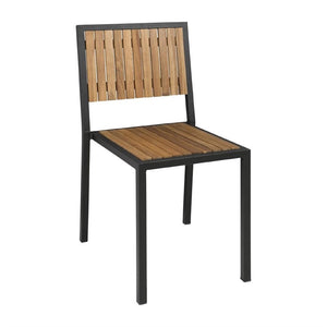 Bolero stalen en acaciahouten stoelen (4 stuks)