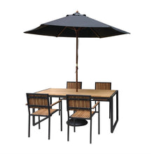 Afbeelding in Gallery-weergave laden, Bolero stalen en acaciahouten stoelen met armleuningen (4 stuks)