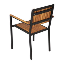 Afbeelding in Gallery-weergave laden, Bolero stalen en acaciahouten stoelen met armleuningen (4 stuks)