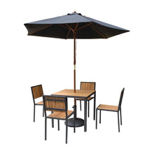 Afbeelding in Gallery-weergave laden, Bolero vierkante stalen en acaciahouten tafel 80cm