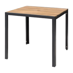 Bolero vierkante stalen en acaciahouten tafel 80cm