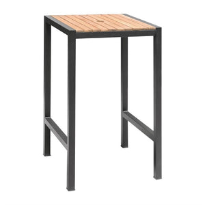 Bolero vierkante bartafel gepoedercoat staal en acaciahout 600mm
