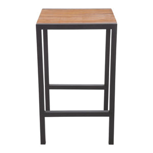 Bolero vierkante bartafel gepoedercoat staal en acaciahout 600mm