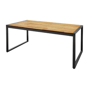 Bolero rechthoekige stalen en acaciahouten industriÃ«le tafel 180x90cm