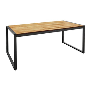 Bolero rechthoekige stalen en acaciahouten industriÃ«le tafel 180x90cm