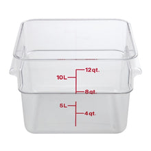 Afbeelding in Gallery-weergave laden, Cambro Camsquare vierkante polycarbonaat voedseldoos 11,4L