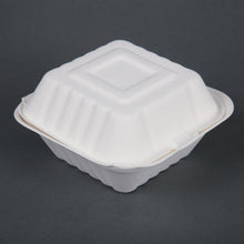 Afbeelding in Gallery-weergave laden, Fiesta Compostable bagasse hamburgerbakjes 152mm (500 stuks)