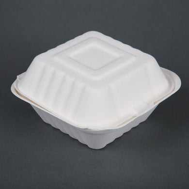 Fiesta Compostable bagasse hamburgerbakjes 152mm (500 stuks)