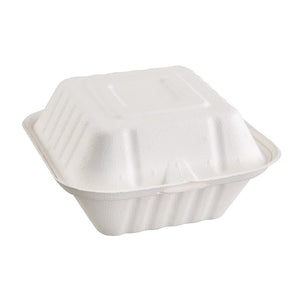 Fiesta Compostable bagasse hamburgerbakjes 152mm (500 stuks)
