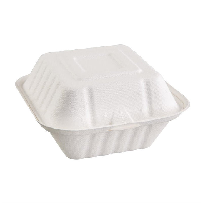 Fiesta Compostable bagasse hamburgerbakjes 152mm (500 stuks)