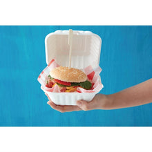 Afbeelding in Gallery-weergave laden, Fiesta Compostable bagasse hamburgerbakjes 152mm (500 stuks)