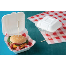 Afbeelding in Gallery-weergave laden, Fiesta Compostable bagasse hamburgerbakjes 152mm (500 stuks)