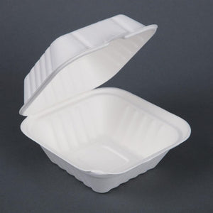Fiesta Compostable bagasse hamburgerbakjes 152mm (500 stuks)