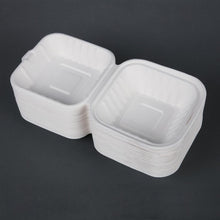 Afbeelding in Gallery-weergave laden, Fiesta Compostable bagasse hamburgerbakjes 152mm (500 stuks)