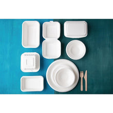Afbeelding in Gallery-weergave laden, Fiesta Compostable bagasse hamburgerbakjes 152mm (500 stuks)