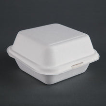 Afbeelding in Gallery-weergave laden, Fiesta Compostable bagasse hamburgerbakjes 153mm (500 stuks)