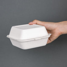 Afbeelding in Gallery-weergave laden, Fiesta Compostable bagasse hamburgerbakjes 153mm (500 stuks)
