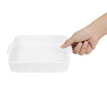 Afbeelding in Gallery-weergave laden, Olympia Whiteware Vierkante Ovenschaal Met Handgrepen 200x180x40mm (Pakket Van 3)