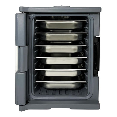 Vogue Thermo-Box 600 Voorlader Box Zwart Voor GN Bak Afmeting - 465X610x630mm