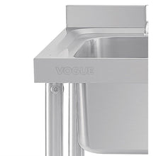 Afbeelding in Gallery-weergave laden, Vogue RVS spoeltafel enkele spoelbak afdruiprek rechts 100x60cm