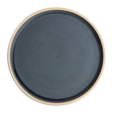 Olympia Canvas platte ronde borden blauw graniet 18cm (6 stuks)