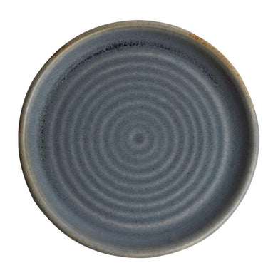 Olympia Canvas ronde borden met smalle rand blauw graniet 18cm (6 stuks)