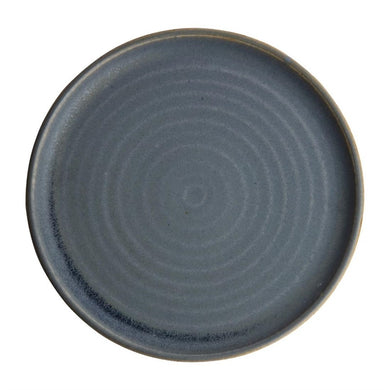 Olympia Canvas ronde borden met smalle rand blauw graniet 26,5cm (6 stuks)