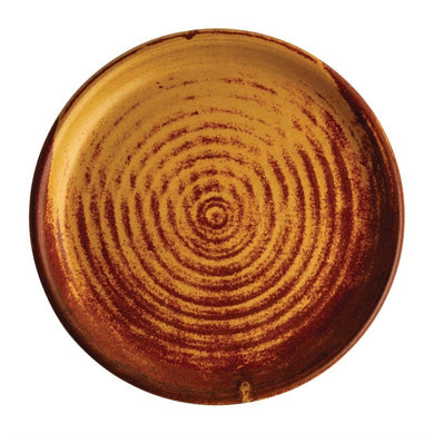 Olympia Canvas ronde borden met smalle rand roestoranje 18cm (6 stuks)