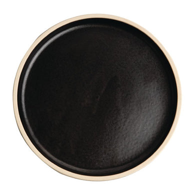 Olympia Canvas platte ronde borden zwart 18cm (6 stuks)