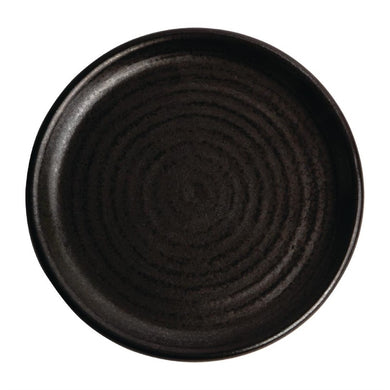 Olympia Canvas ronde borden met smalle rand zwart 18cm (6 stuks)
