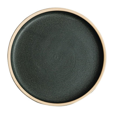 Olympia Canvas platte ronde borden donkergroen 18cm (6 stuks)