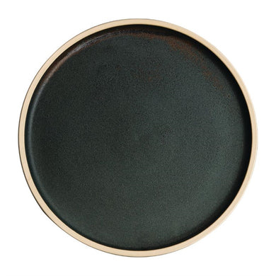 Olympia Canvas platte ronde borden donkergroen 25cm (6 stuks)