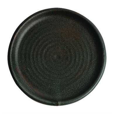 Olympia Canvas ronde borden met smalle rand groen 18cm (6 stuks)
